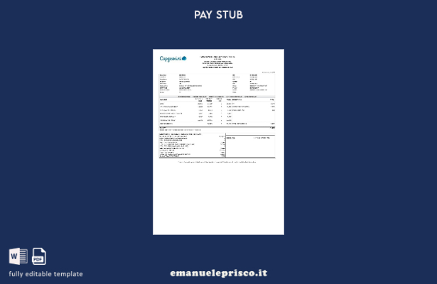 stile verificato Modello di busta paga Capgemini Technology Services India